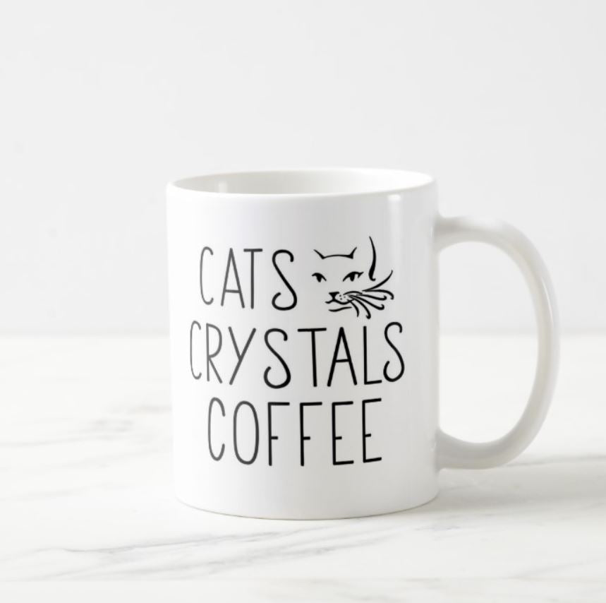 Cats Crystals Coffee White Mug