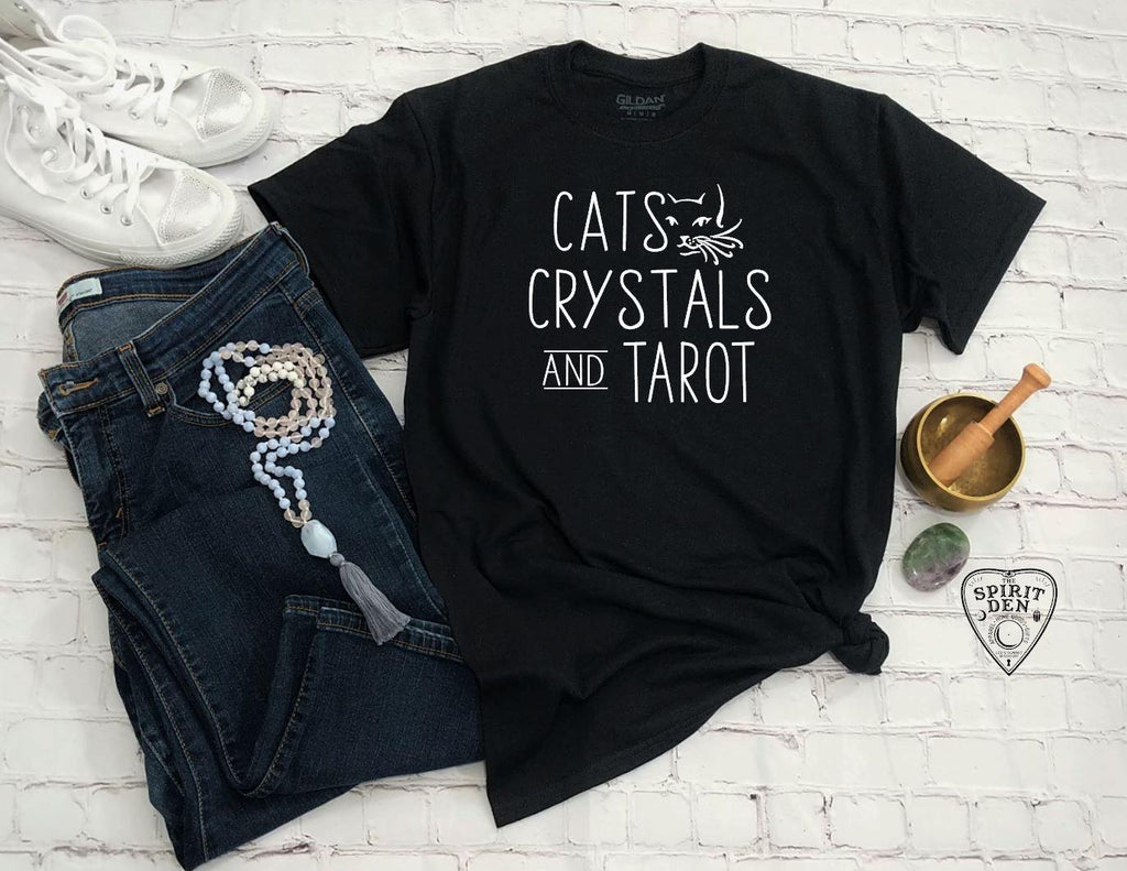 Cats Crystals and Tarot T-Shirt - The Spirit Den