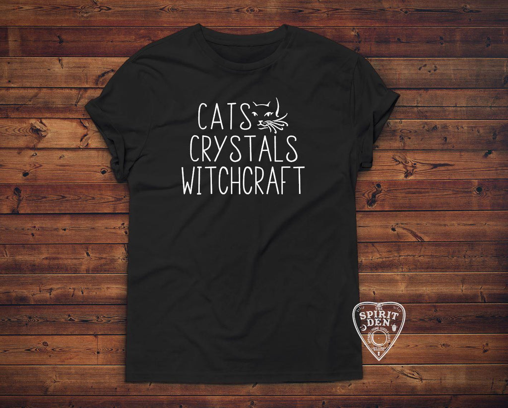 Cats Crystals Witchcraft T-Shirt - The Spirit Den
