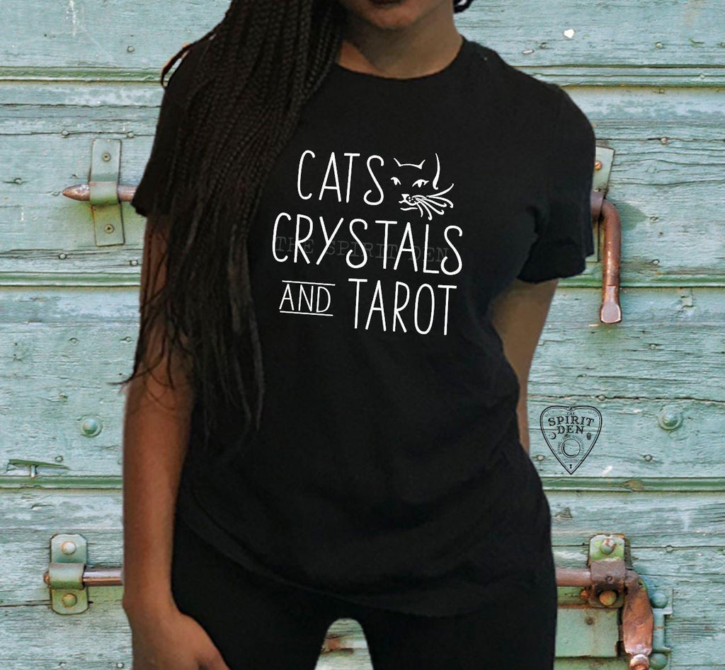 Cats Crystals and Tarot T-Shirt - The Spirit Den