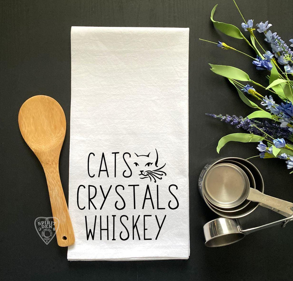 Cats Crystals Whiskey Flour Sack Towel - The Spirit Den