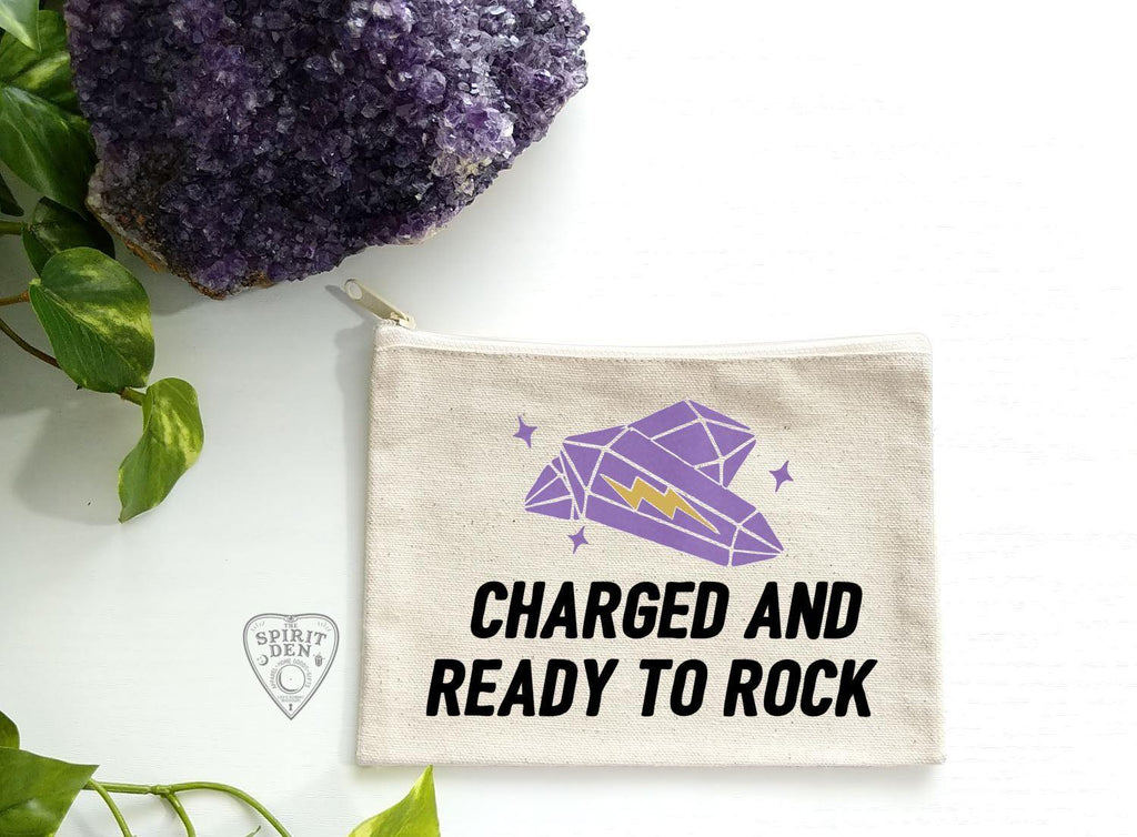 Charged and Ready To Rock Canvas Zipper Bag - The Spirit Den