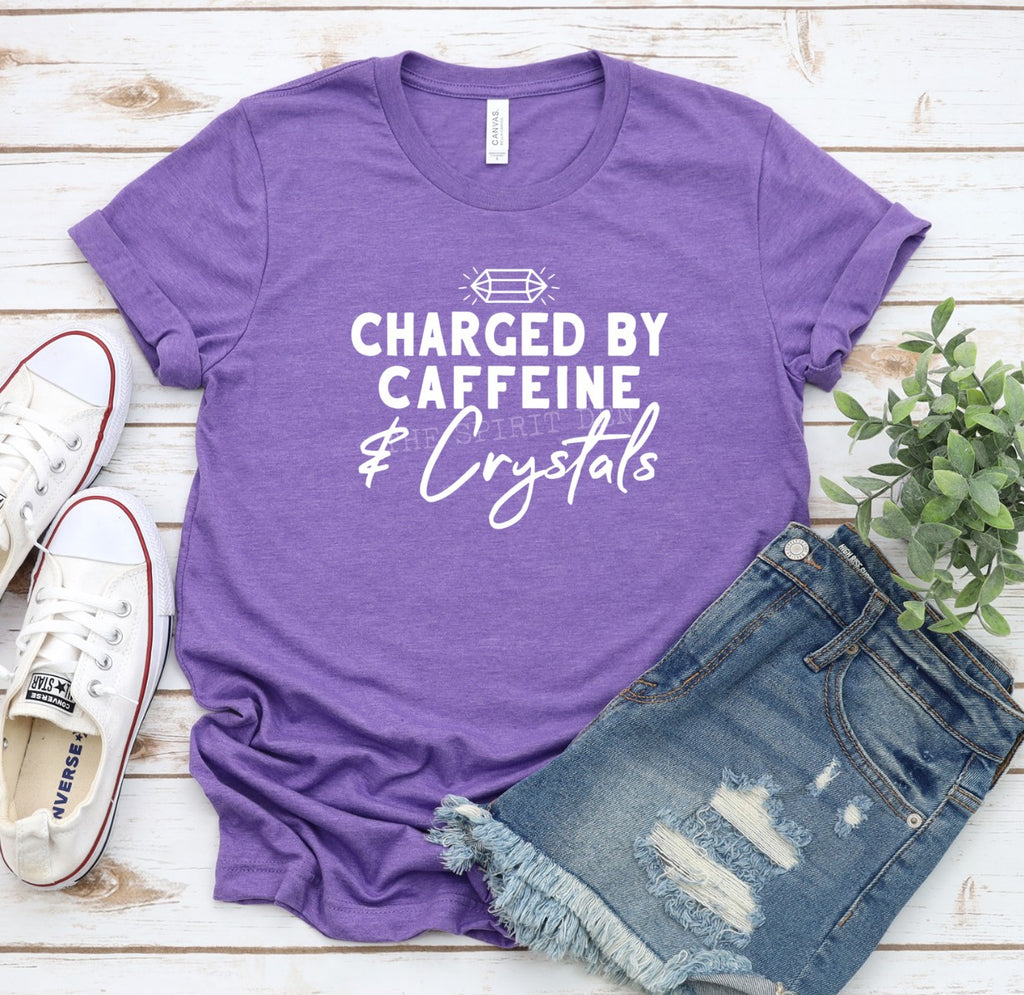 Charged By Caffeine & Crystals Purple Unisex T-shirt