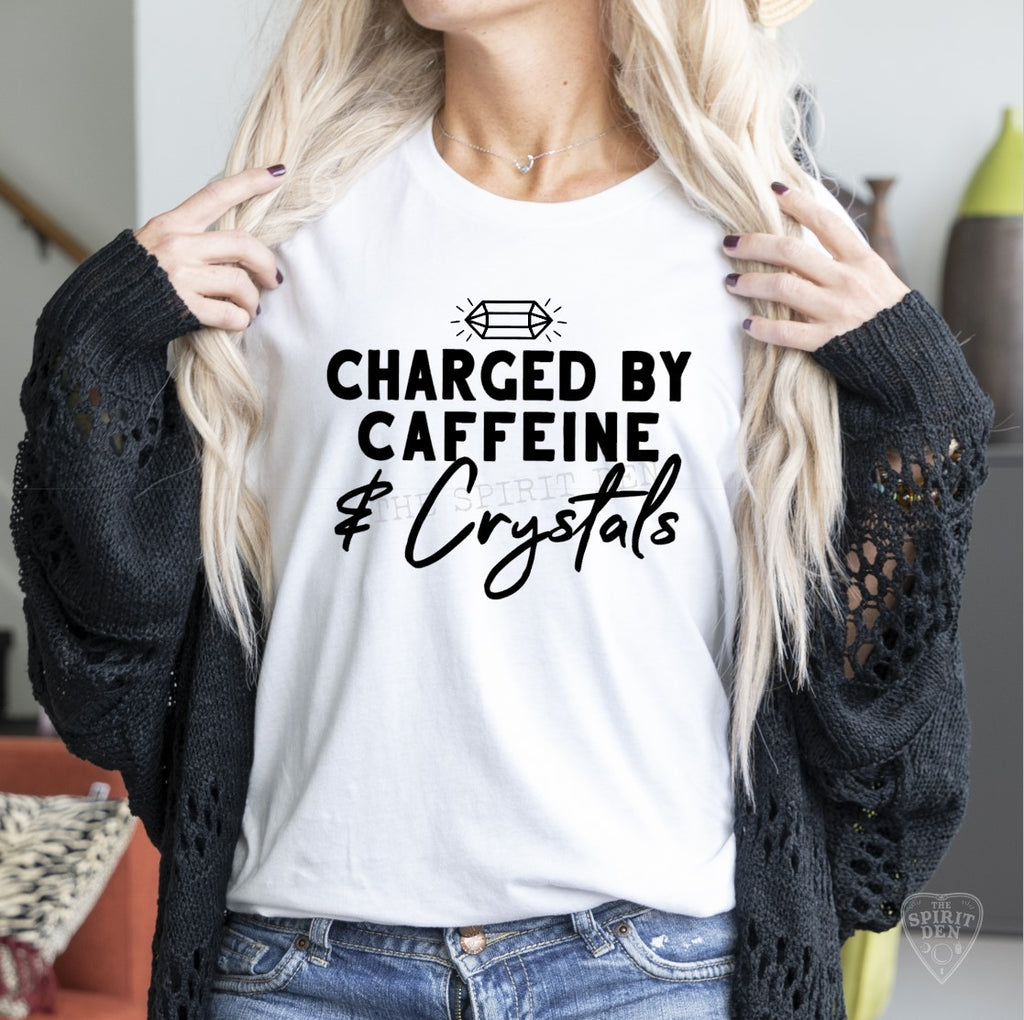 Charged By Caffeine & Crystals White Unisex T-shirt