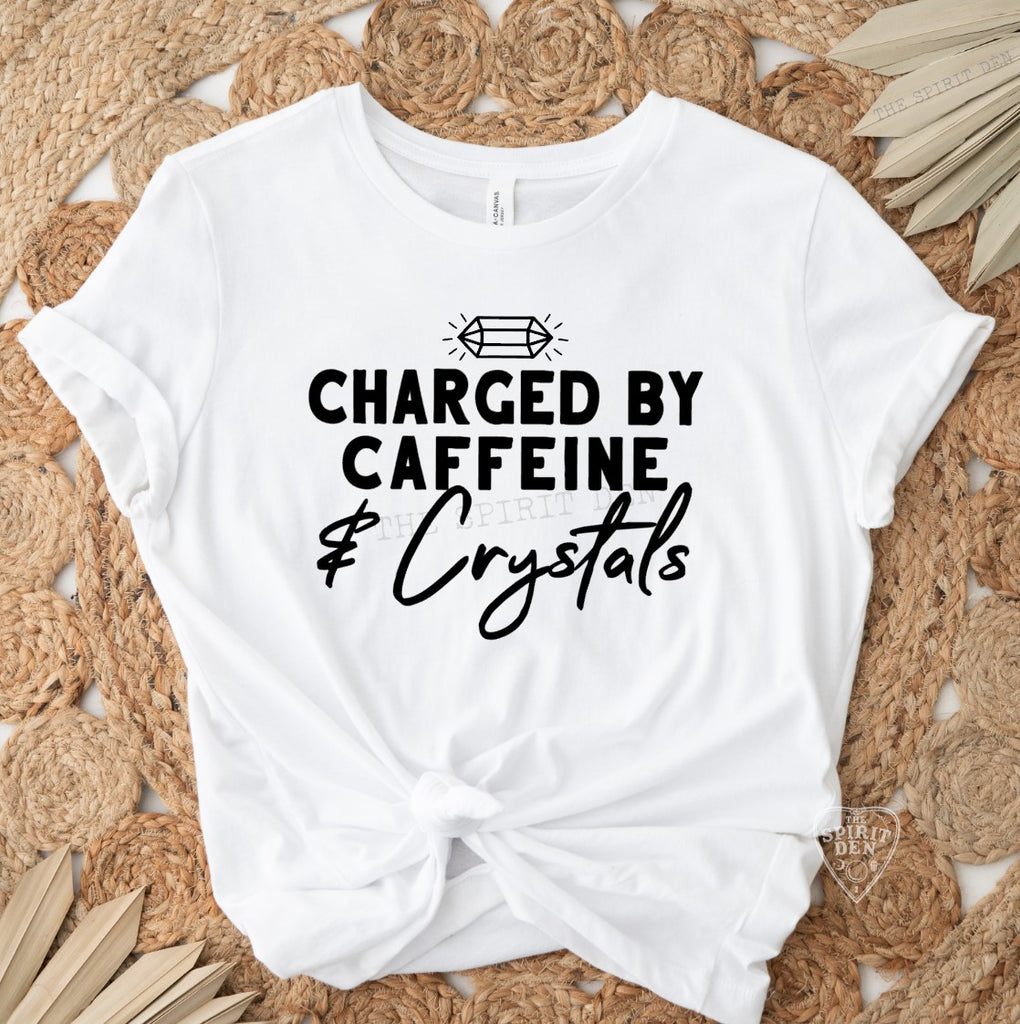 Charged By Caffeine & Crystals White Unisex T-shirt