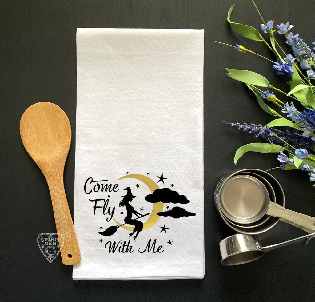 Come Fly With Me Witch Flour Sack Towel - The Spirit Den