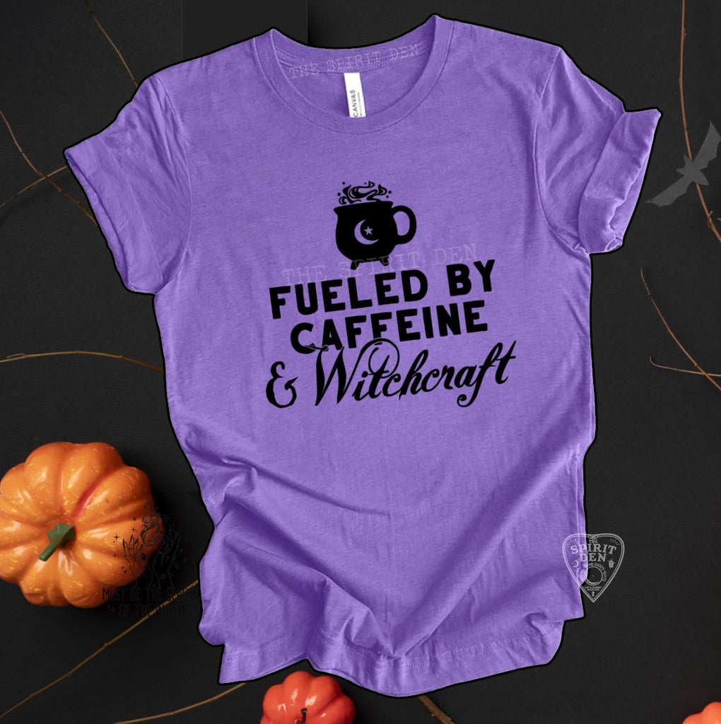 Fueled By Caffeine & Witchcraft Purple Unisex T-shirt
