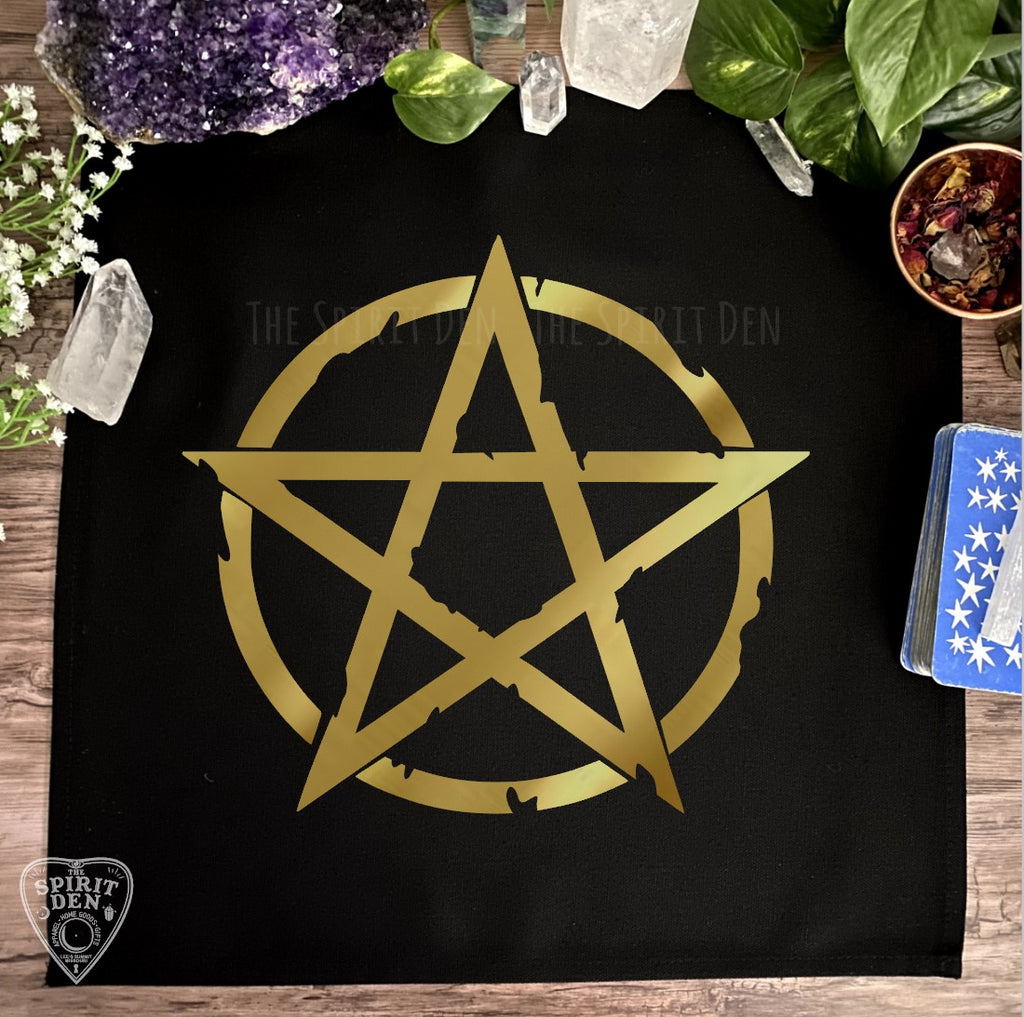 Gold Pentacle Pentagram Altar Cloth