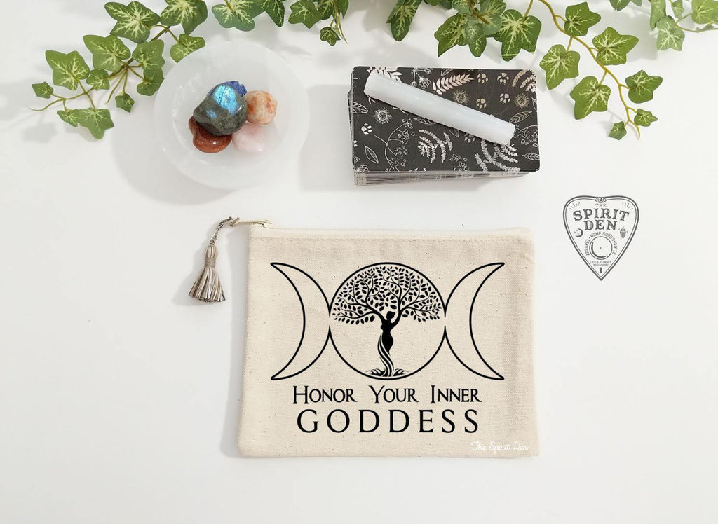 Honor Your Inner Goddess Canvas Zipper Bag - The Spirit Den