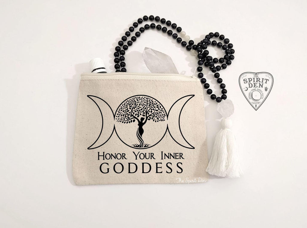 Honor Your Inner Goddess Canvas Zipper Bag - The Spirit Den