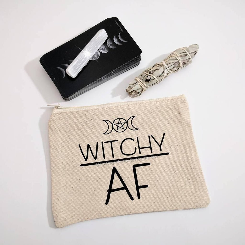 Witchy AF Canvas Zipper Bag 