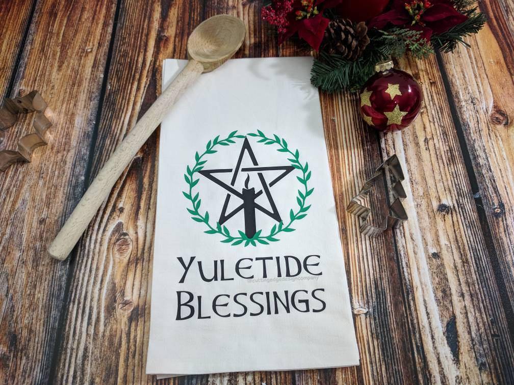 Yuletide Blessings Wreath Flour Sack Towel 