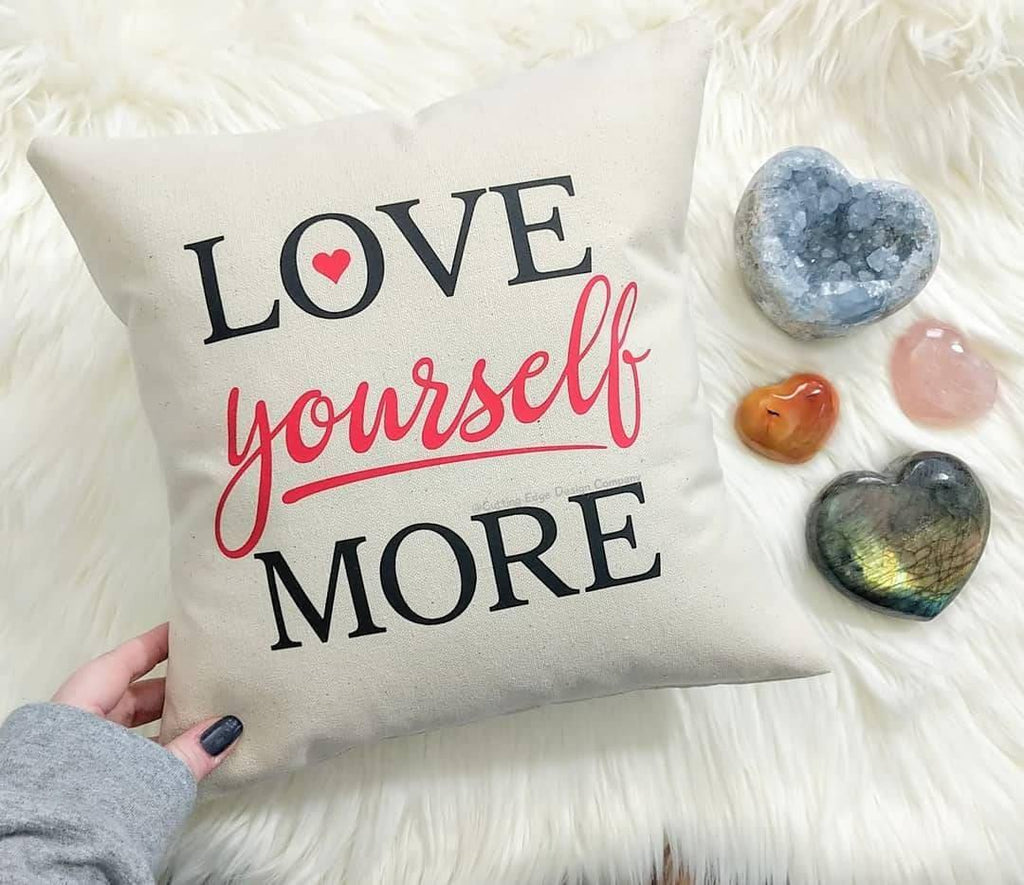LOVE Yourself MORE Cotton Canvas Pillow 