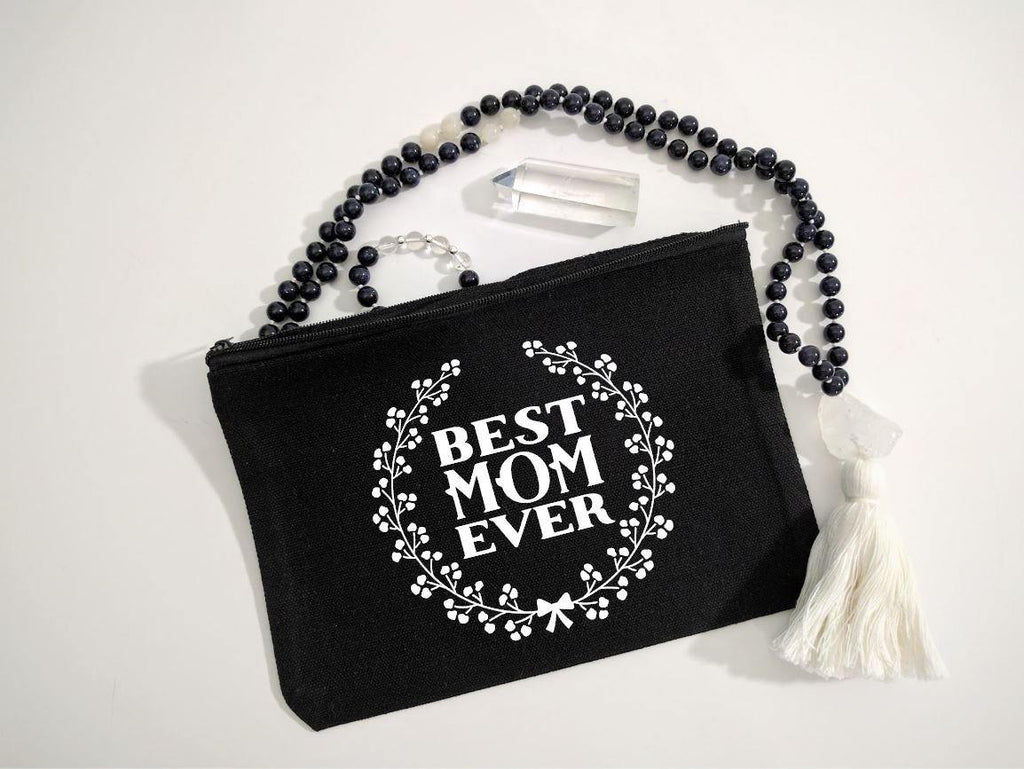 Best Mom Ever Black Zipper Bag 