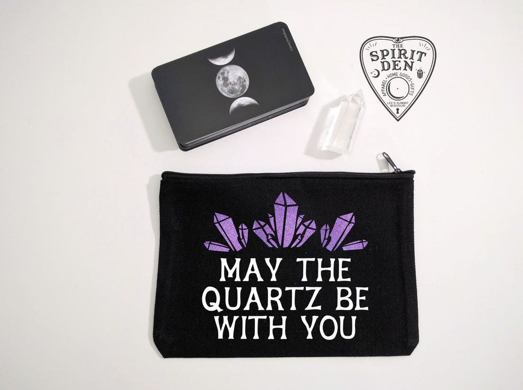 May The Quartz Be With You Black Zipper Bag 