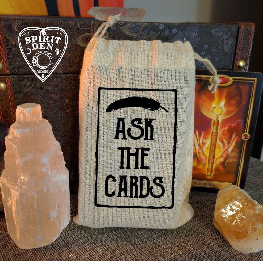 Ask The Cards Feather Design Tarot Deck Bag 