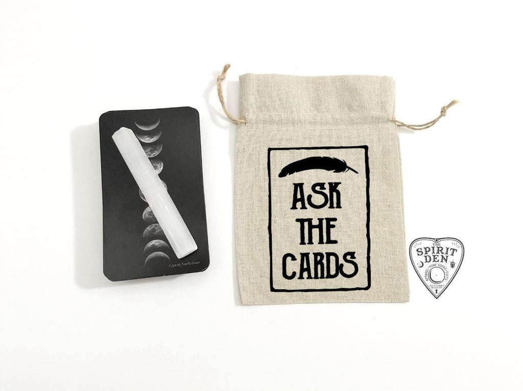 Ask The Cards Feather Design Tarot Deck Bag 