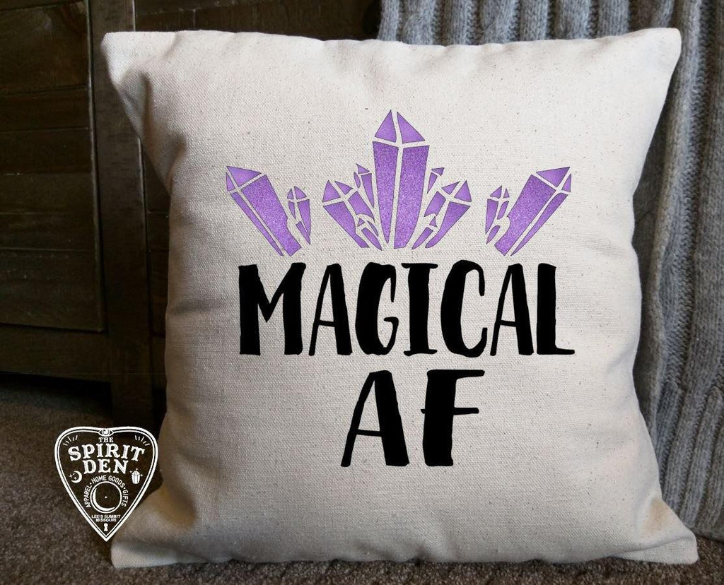Magical AF Cotton Canvas Natural Pillow 