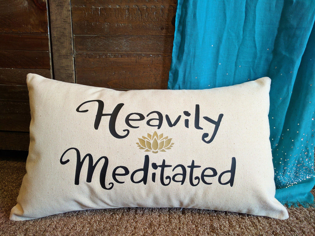 Heavily Meditated Cotton Canvas Lumbar Pillow 