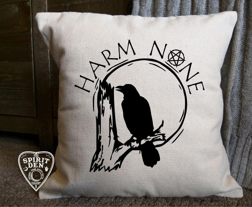 Harm None Cotton Canvas Pillow 