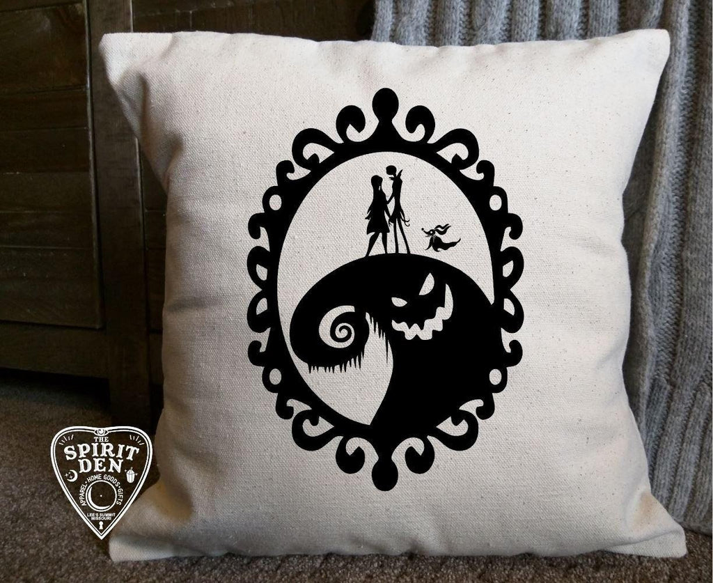 Nightmare Before Christmas Oogie Boogie Cotton Canvas Natural Pillow 
