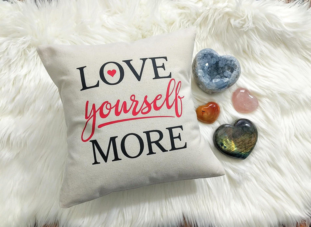 LOVE Yourself MORE Cotton Canvas Pillow 