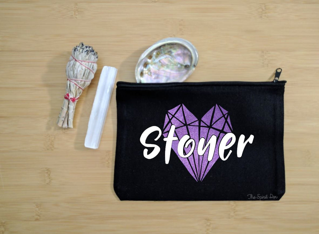 Stoner Crystals Black Zipper Bag 