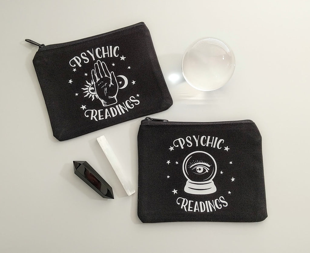 Psychic Readings Palmistry Black Canvas Zipper Bag 