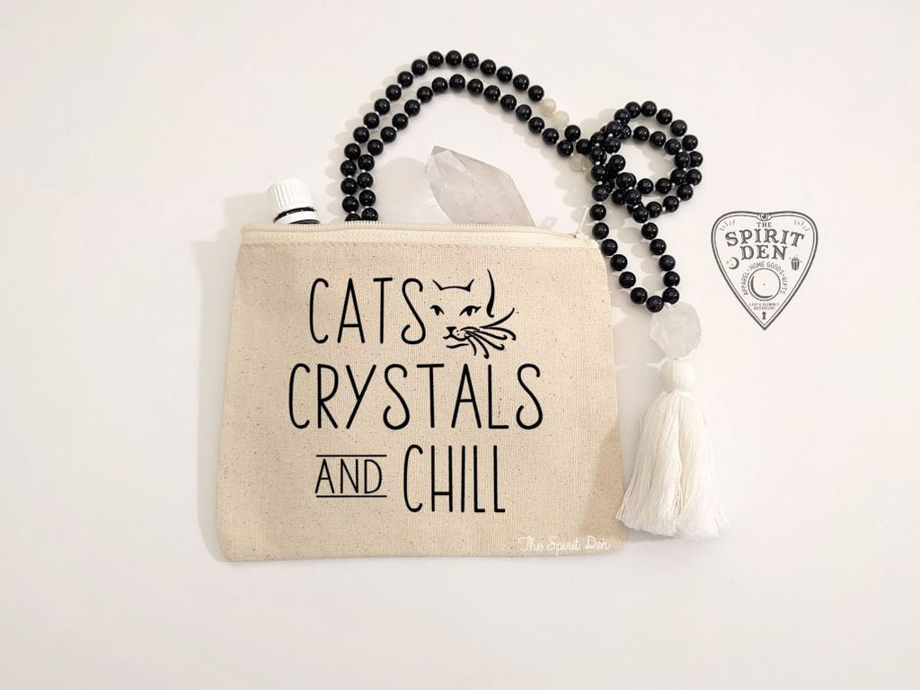 Cats Crystals And Chill Canvas Zipper Bag 