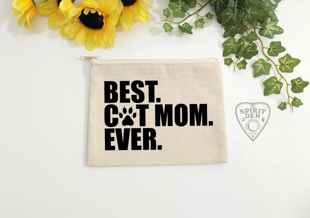 Best Cat Mom Ever Canvas Zipper Bag 