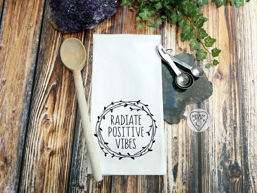 Radiate Positive Vibes Wreath Flour Sack Towel 