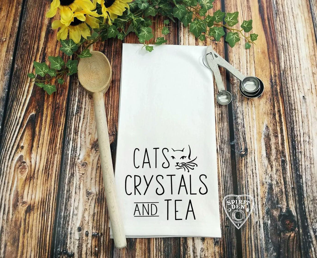 Cats Crystals and Tea Flour Sack Towel 