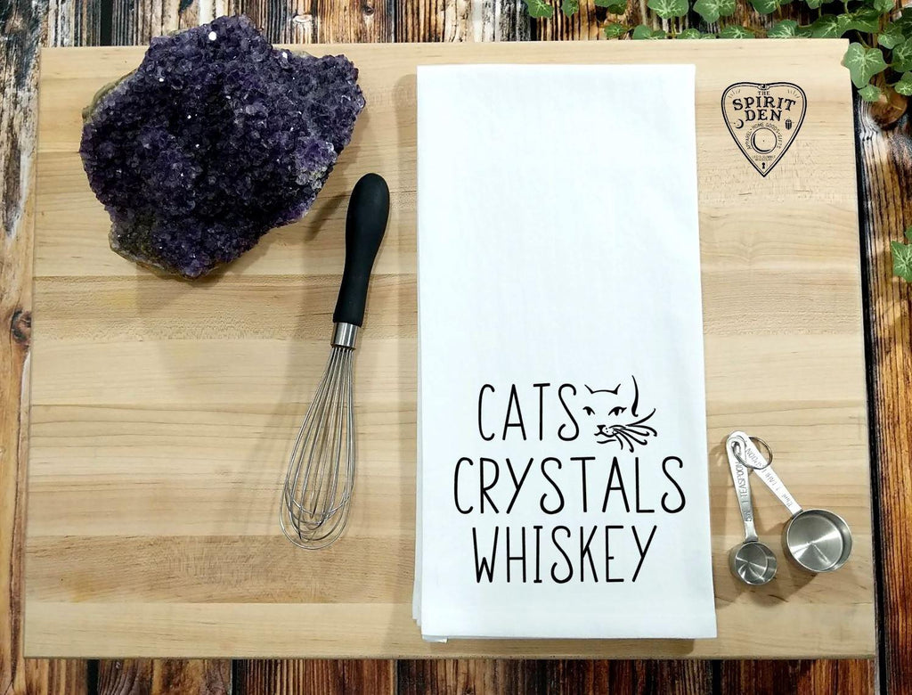 Cats Crystals Whiskey Flour Sack Towel 