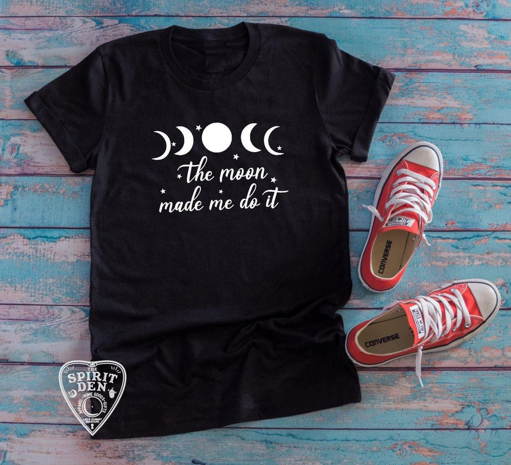 The Moon Made Me Do It Crescent Moon Phases T-Shirt - The Spirit Den