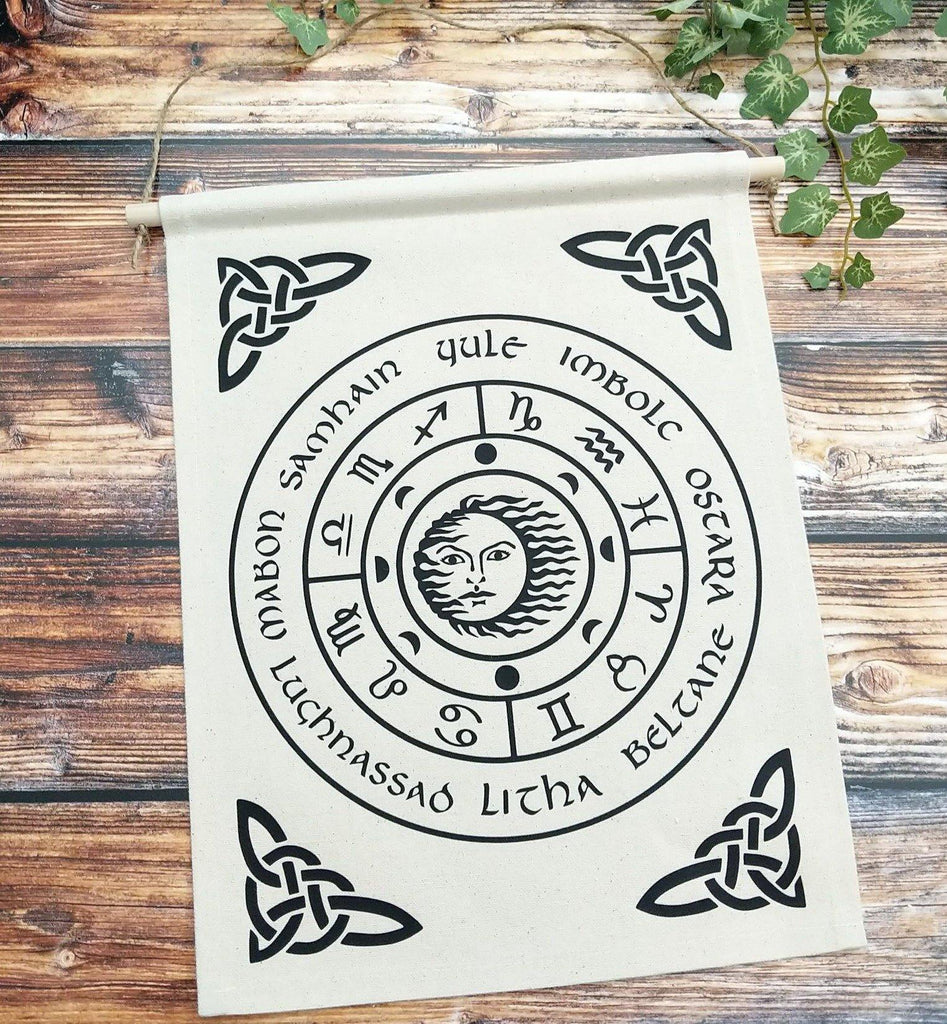 Wheel of the Year Canvas Wall Banner 