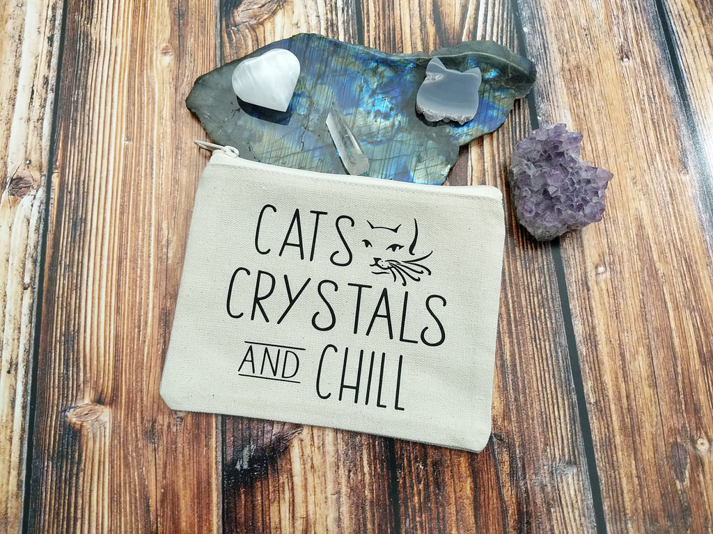 Cats Crystals And Chill Canvas Zipper Bag 