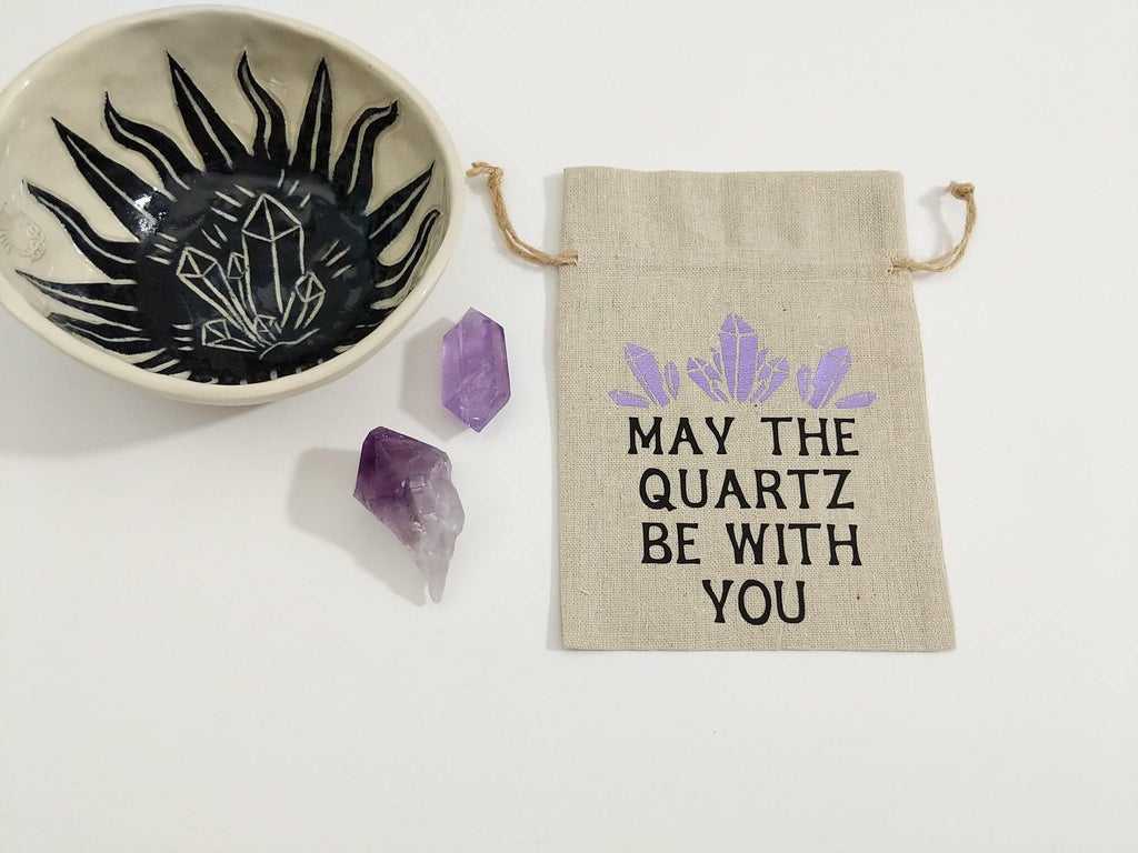 May The Quartz Be With You Linen Deck Bag 