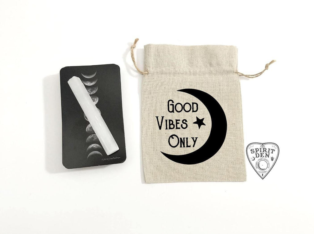 Good Vibes Only Moon Linen Deck Bag 
