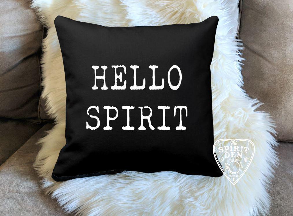Hello Spirit Black Pillow 