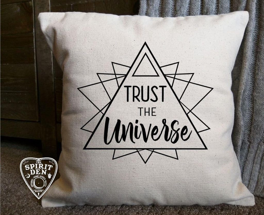 Trust The Universe Cotton Canvas Natural Pillow 