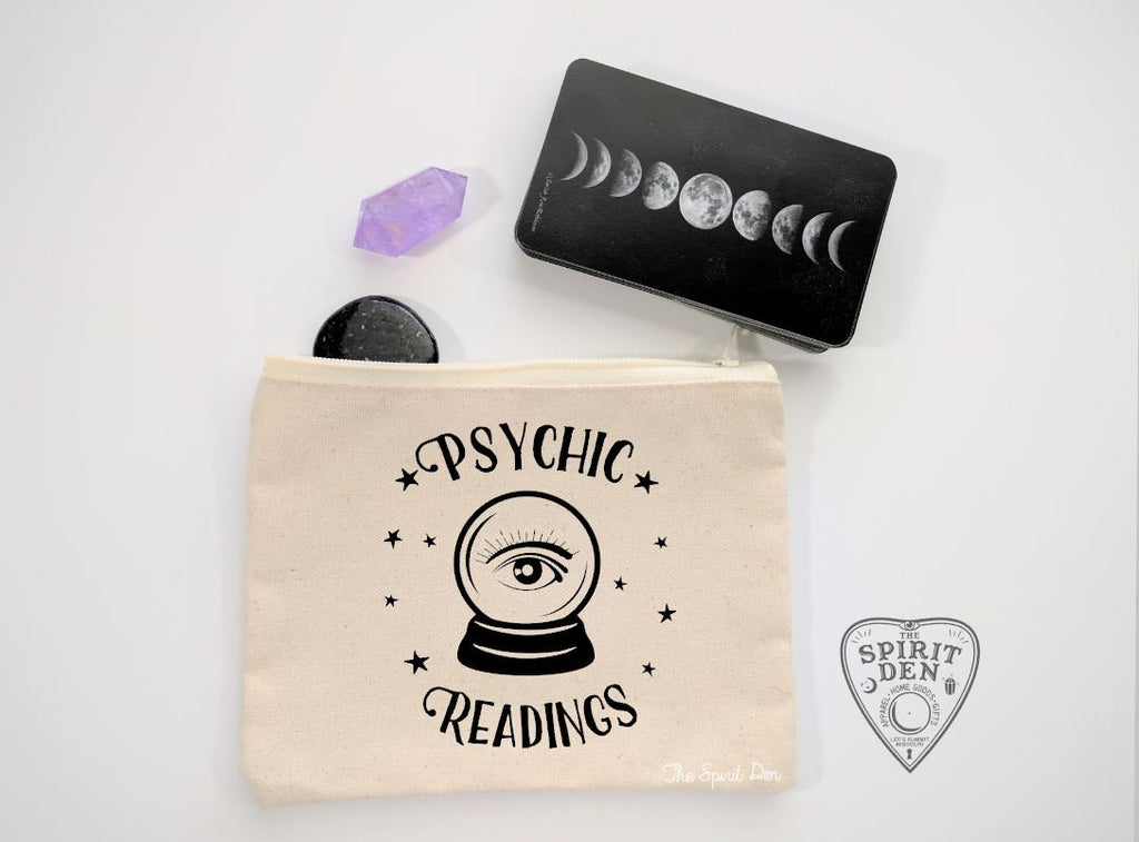 Psychic Readings Crystal Ball Canvas Zipper Bag 