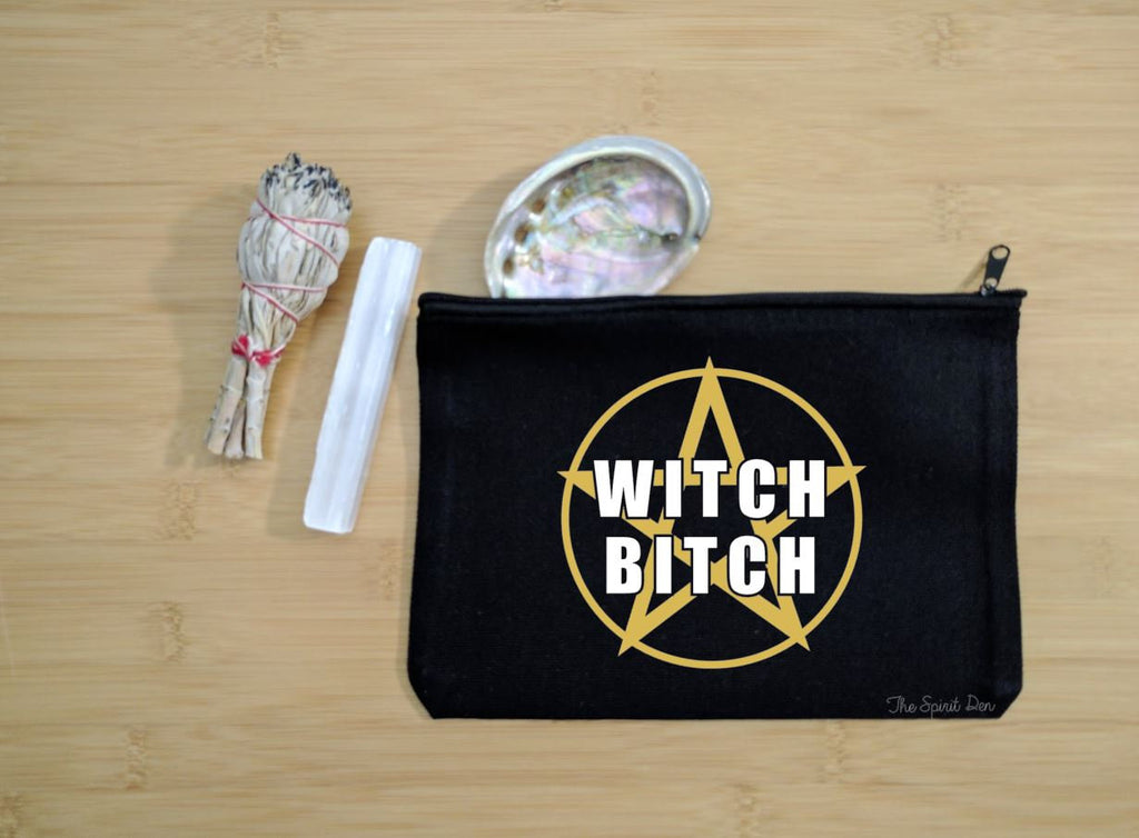 Witch Bitch Pentacle Canvas Zipper Bag 