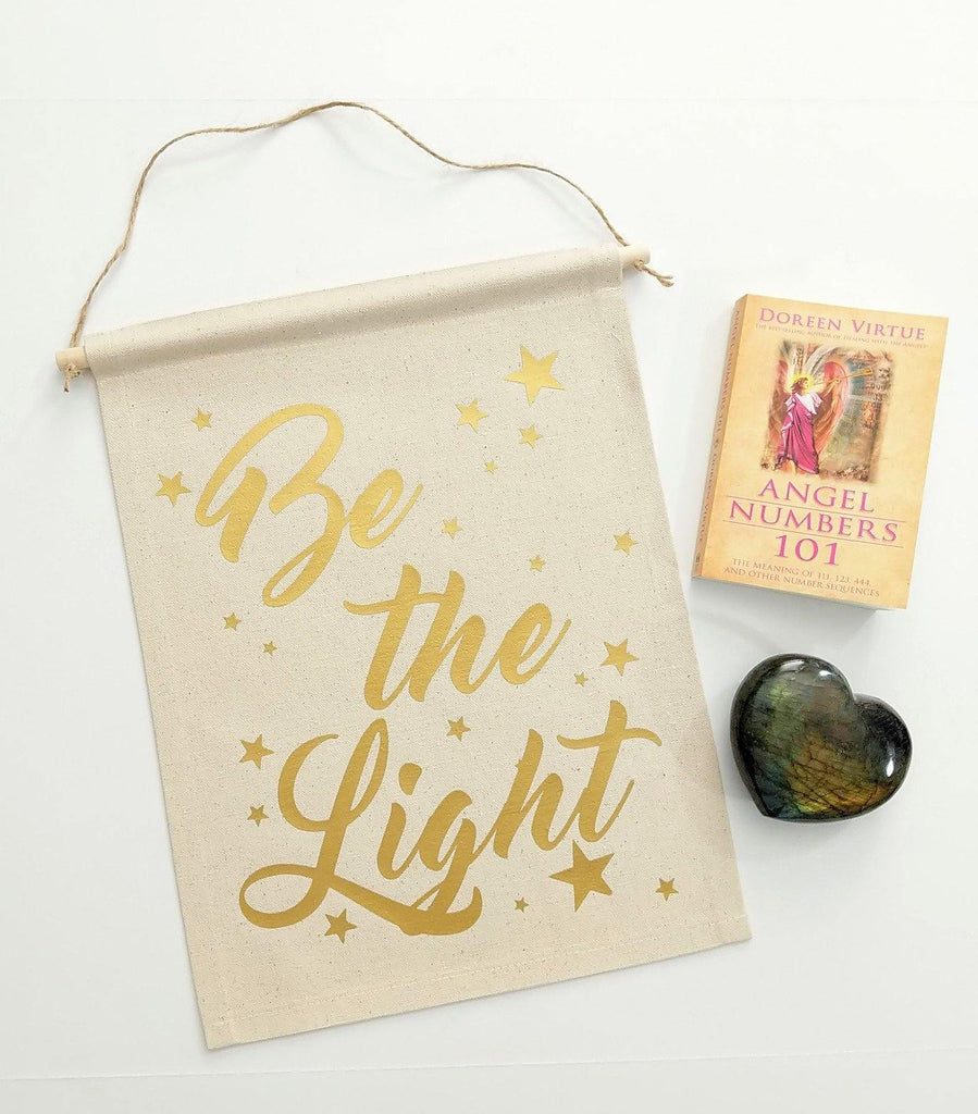 Be the Light Cotton Canvas Wall Banner Wall Decor 