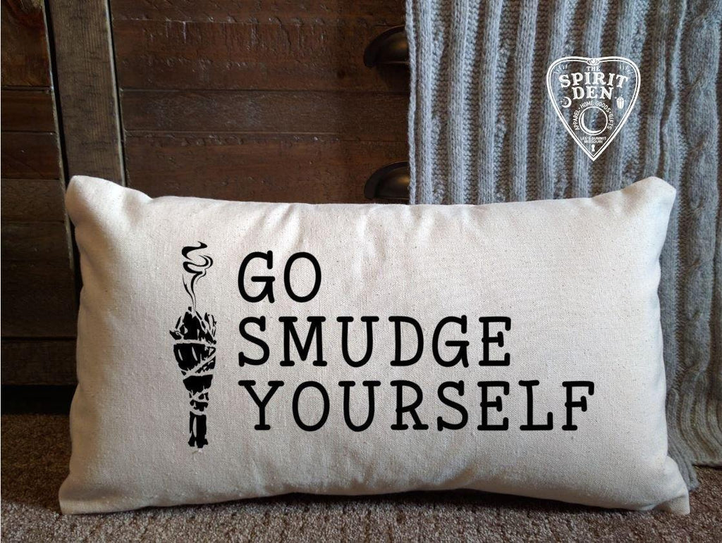 Go Smudge Yourself Sage Canvas Lumbar Pillow 