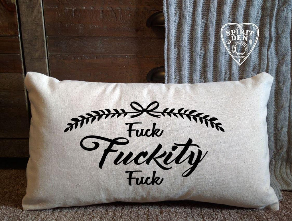F#ck F#ckity F#ck Cotton Canvas Lumbar Pillow 