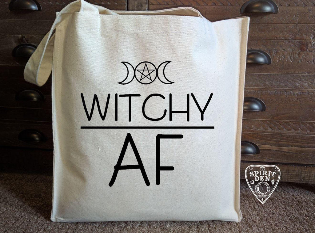 Witchy AF Cotton Canvas Market Tote Bag 
