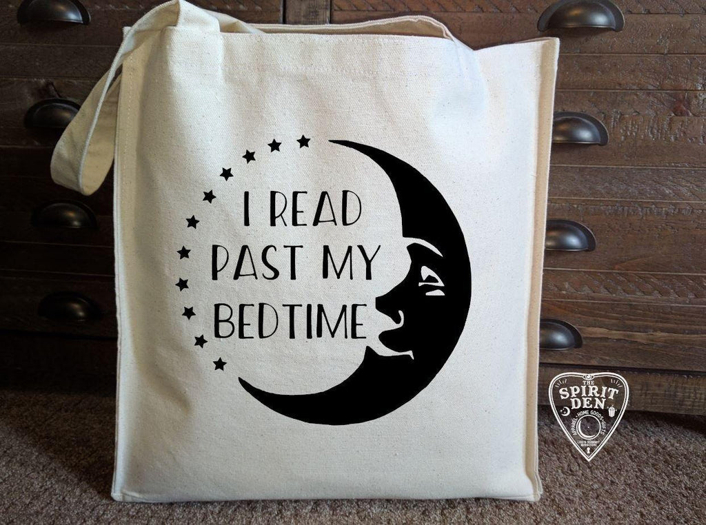 I Read Past My Bedtime Moon Cotton Canvas Market Bag - The Spirit Den