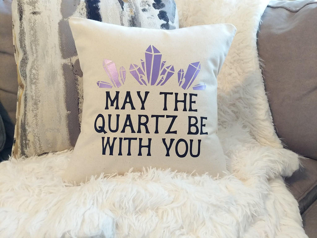 May The Quartz Be With You Cotton Canvas Pillow 