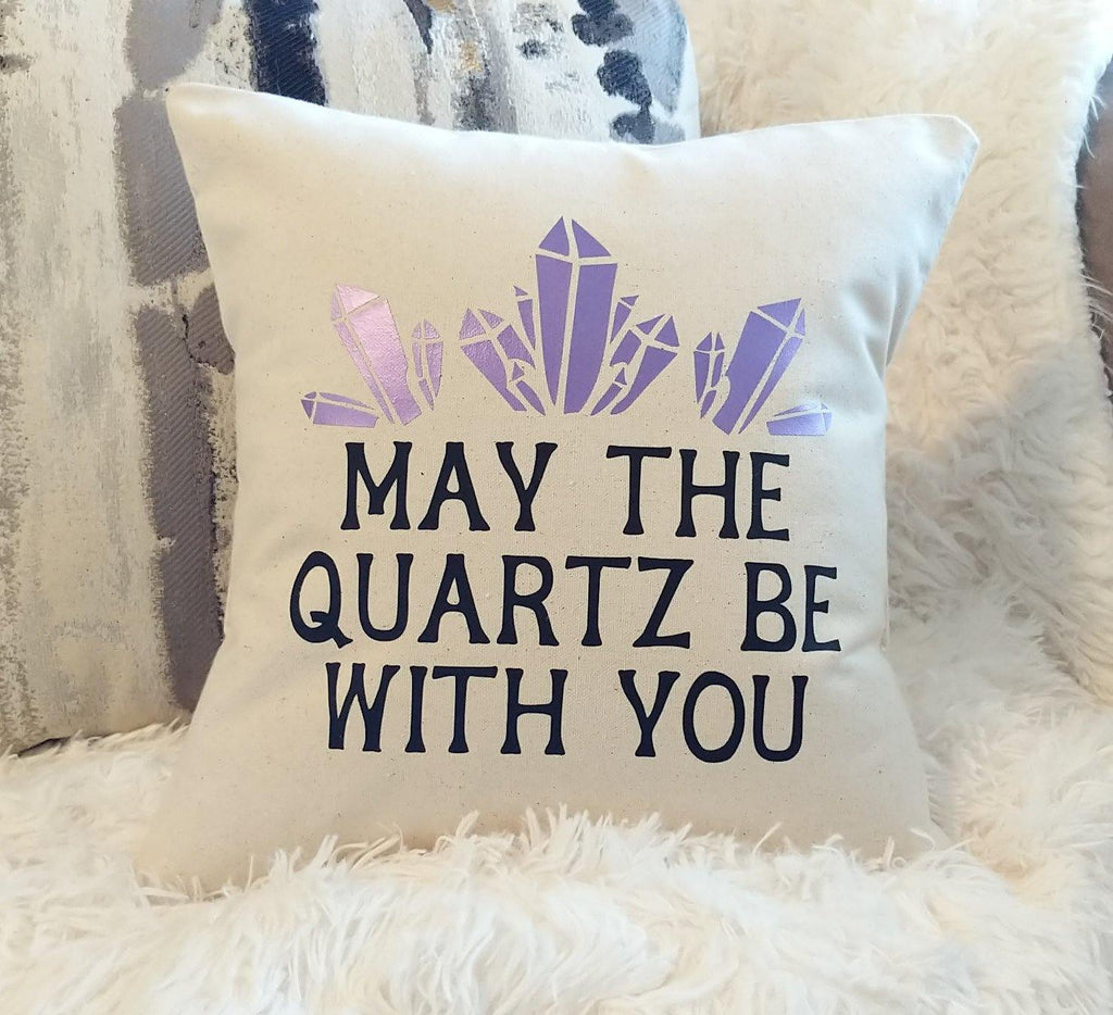 May The Quartz Be With You Cotton Canvas Pillow 