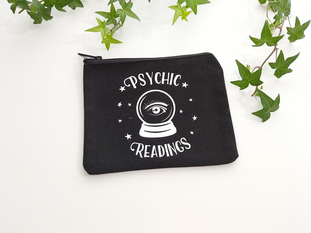 Psychic Readings Crystal Ball Black Canvas Zipper Bag 